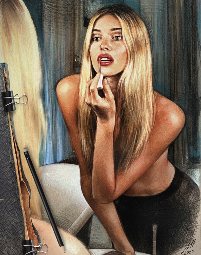 Custom Pastel Portrait: Hand-Drawn Colored Pencil Art