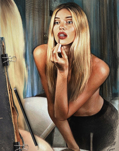 Custom Pastel Portrait: Hand-Drawn Colored Pencil Art