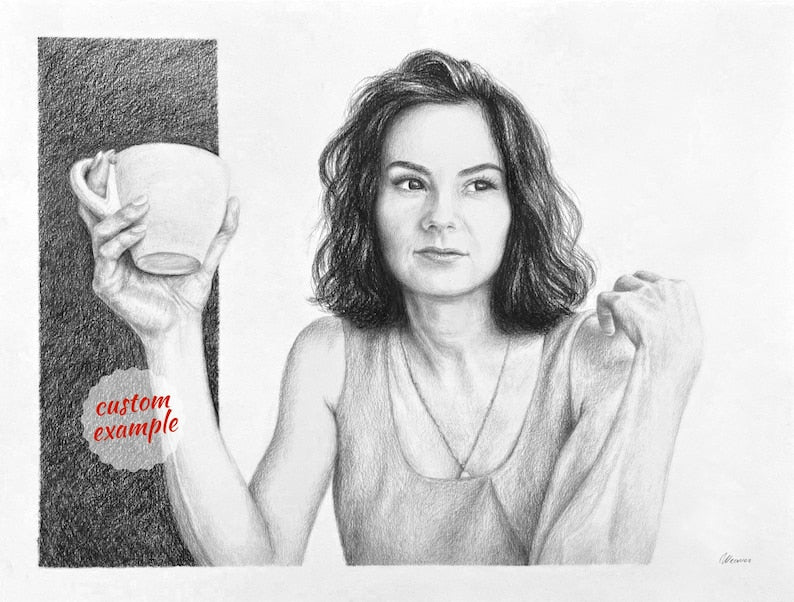 Hand-Drawn Portrait from Photo, Custom Pencil Sketch, Personalized Drawing, Realistic Art Commission, Unique Gift idea for Loved One